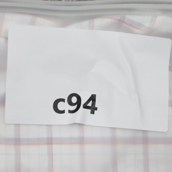 David Donahue Men's Dress Shirt - White with Blue and Red Plaid - Picture 14 of 14